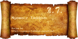 Nyemecz Taddeus névjegykártya